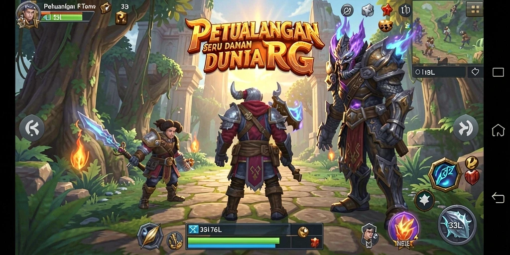 Tampilan gameplay 33L yang menampilkan karakter dalam petualangan RPG.