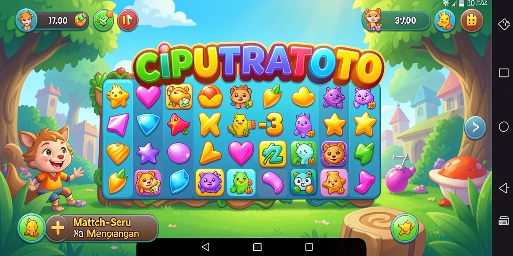 Screenshot gameplay CIPUTRATOTO yang menggugah semangat bermain Match-3.