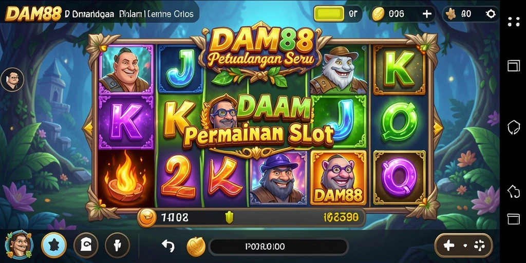 Screenshot gameplay DAM88 menampilkan mesin slot yang penuh warna.