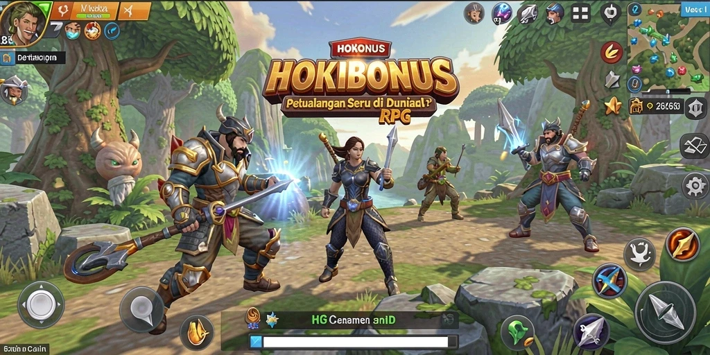 Tampilan gameplay HOKIBONUS yang menegangkan dalam dunia RPG.