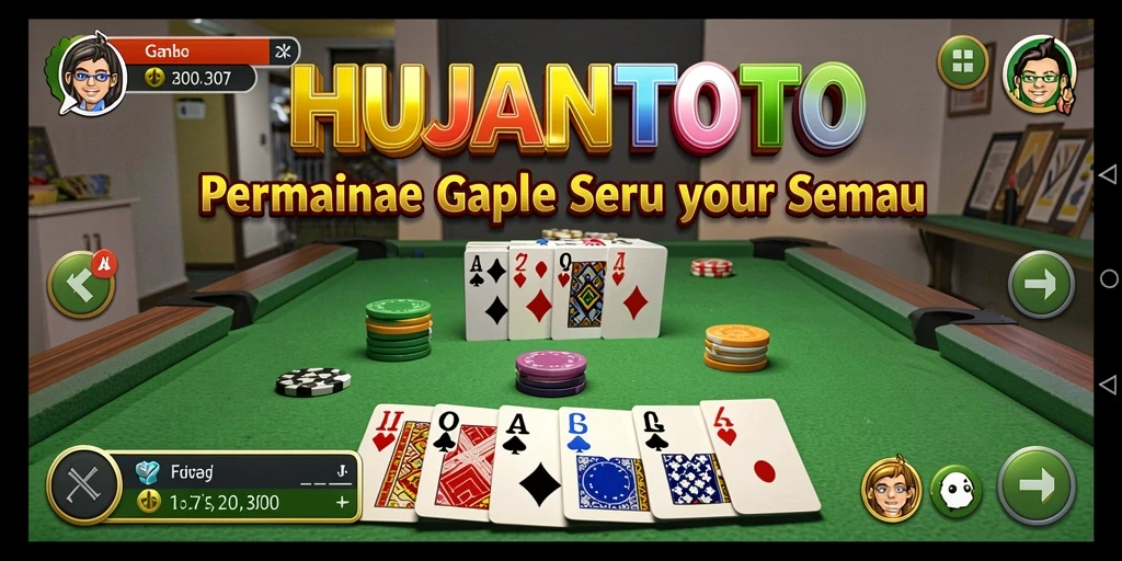 Tampilan menarik dari gameplay <strong>Gaple</strong> di HUJANTOTO.