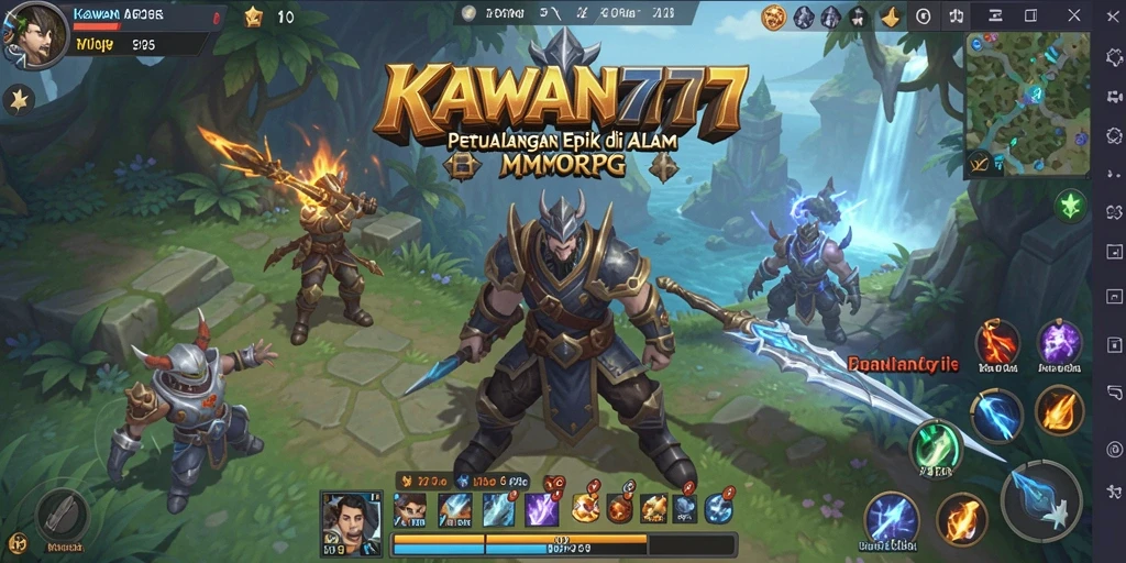 Screenshot utama menampilkan aksi seru dalam gameplay MMORPG.