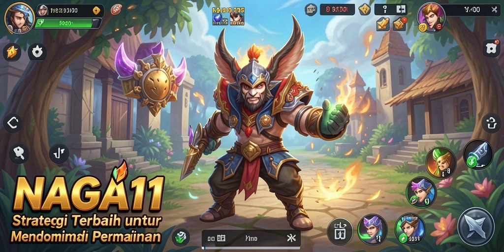 Tangkapan layar gameplay NAGA11 yang menunjukkan momen strategis dalam pertempuran.