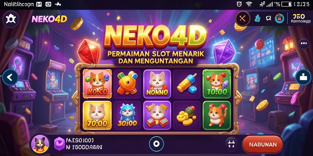 Tampilan menarik dari permainan Slot NEKO4D dengan fitur bonus.