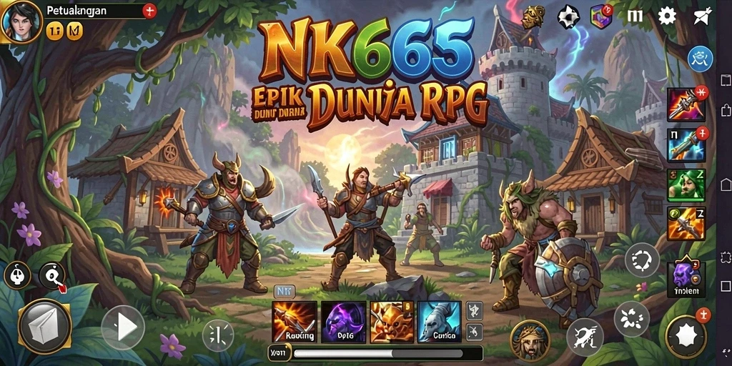 Tampilan utama gameplay NK666 yang penuh aksi RPG.