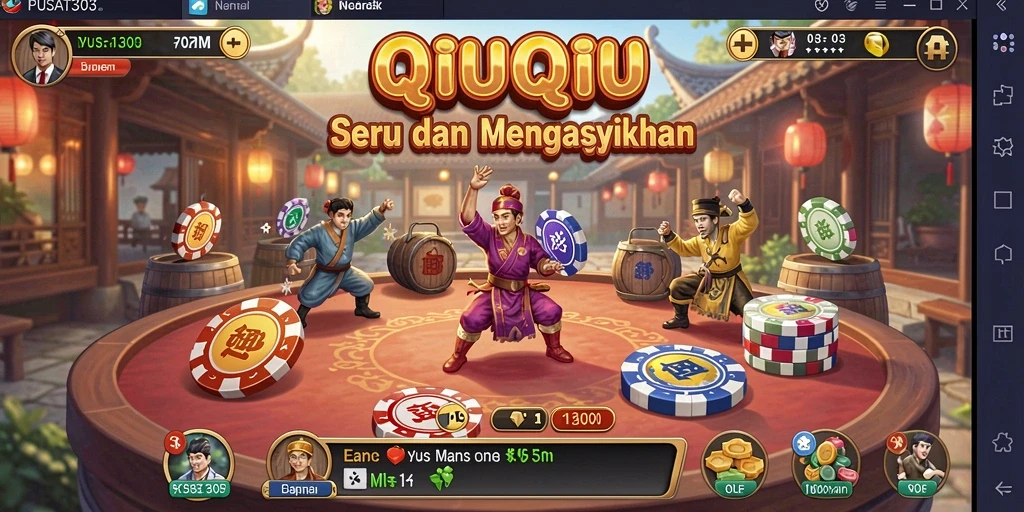 Tampilan gameplay seru dari PUSAT303 saat bermain QiuQiu.