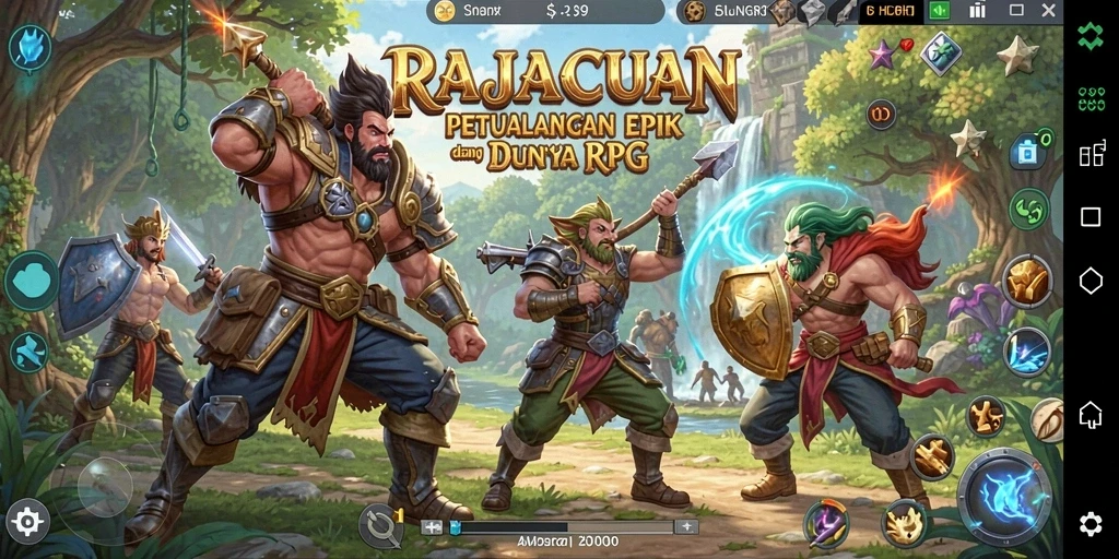 Tampilan menakjubkan dari gameplay di RAJACUAN yang penuh petualangan.