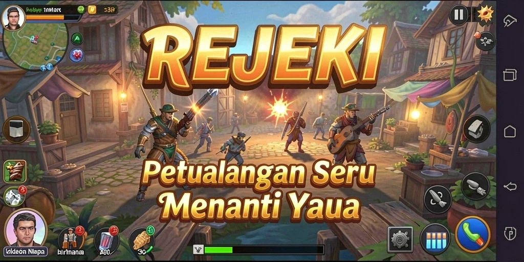 Gameplay seru REJEKI dengan grafis menawan dan tantangan mendebarkan.