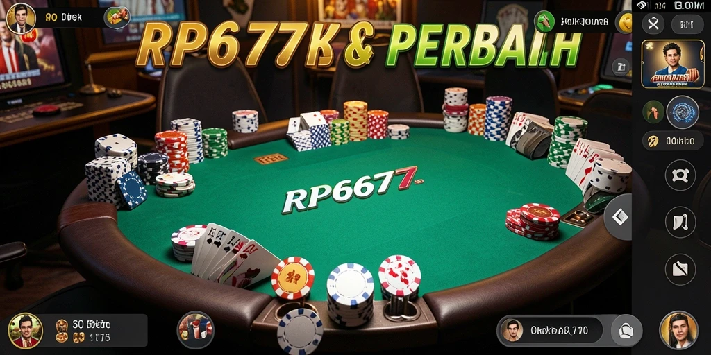 Screenshot utama RP6677 menampilkan permainan Poker yang seru.
