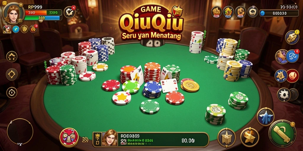 Tangkapan layar menampilkan gameplay seru di QiuQiu.