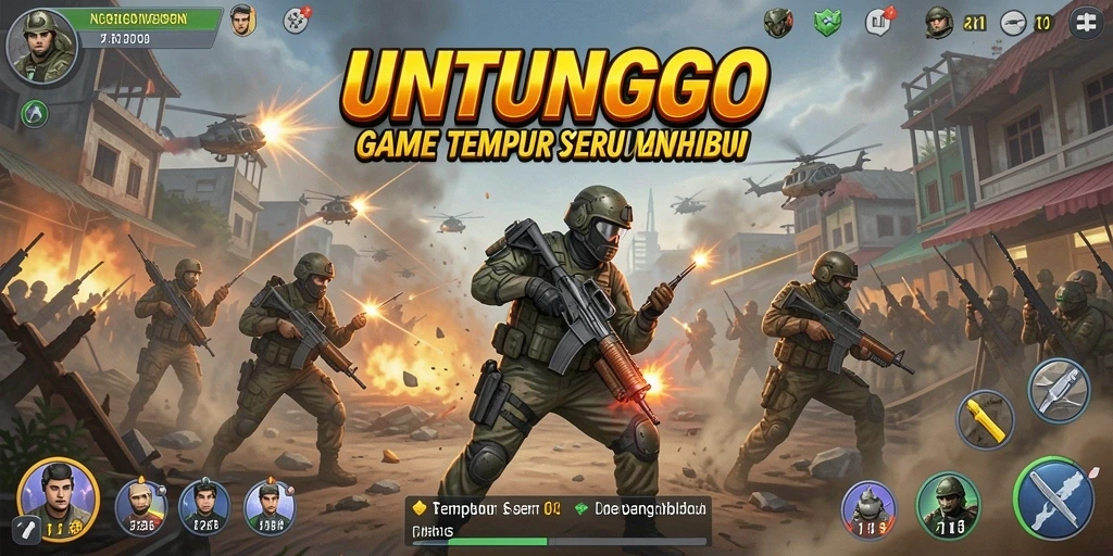 Tampilan gameplay seru dengan aksi tembak-tembakan intens.