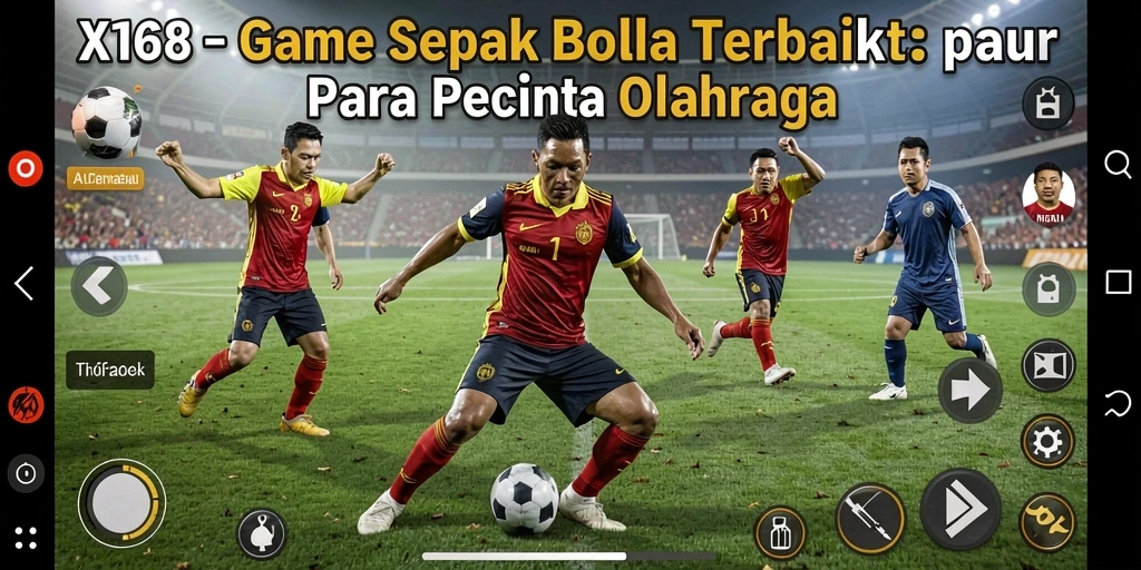 Gameplay X168 yang menegangkan dengan aksi sepak bola yang intens.