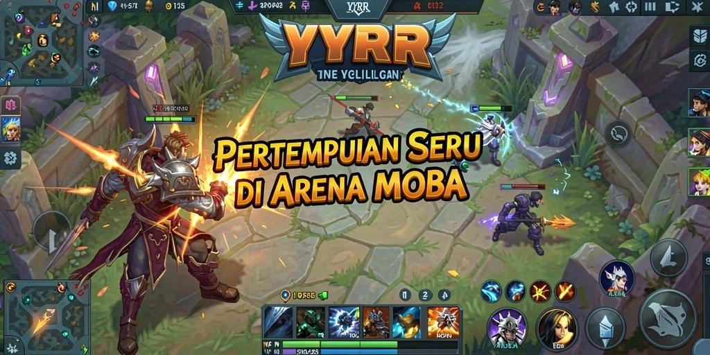 Screenshot gameplay YYRR menunjukkan aksi pertempuran yang dinamis dan seru.